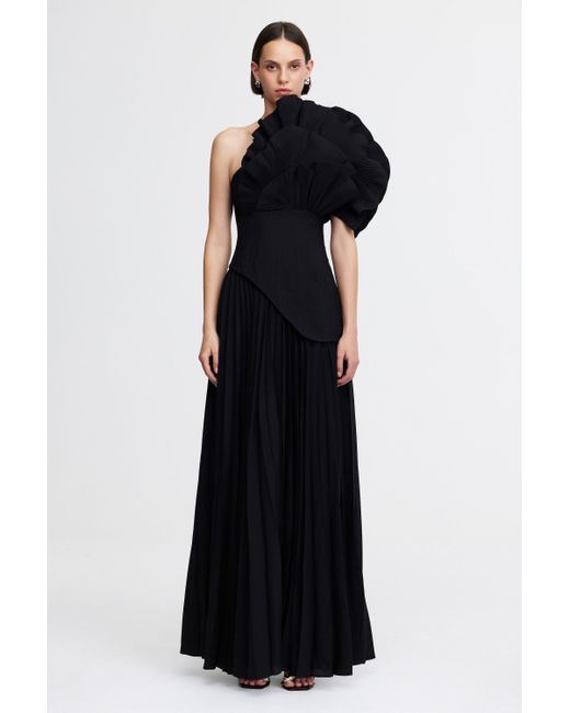 Acler Black Whittington Gown For Maxi Dress, Polyester