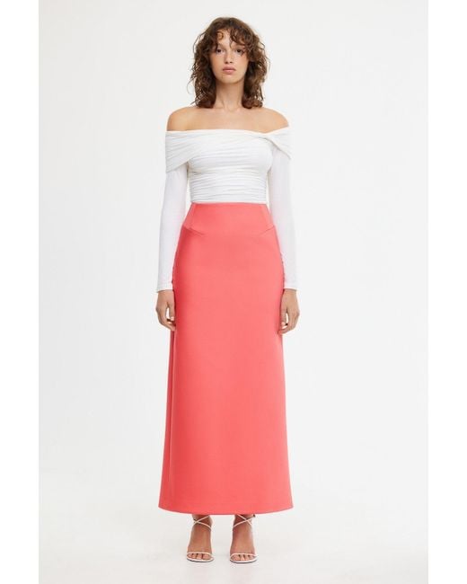 Acler Red High-Waisted Skirt For