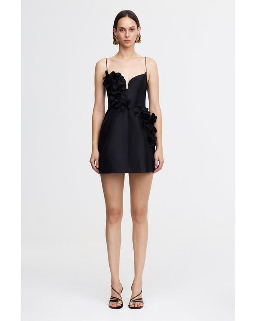 Acler Black Bilston Mini Dress For Polyester Cotton Blend