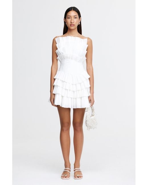 Acler White Tremore Mini Dress