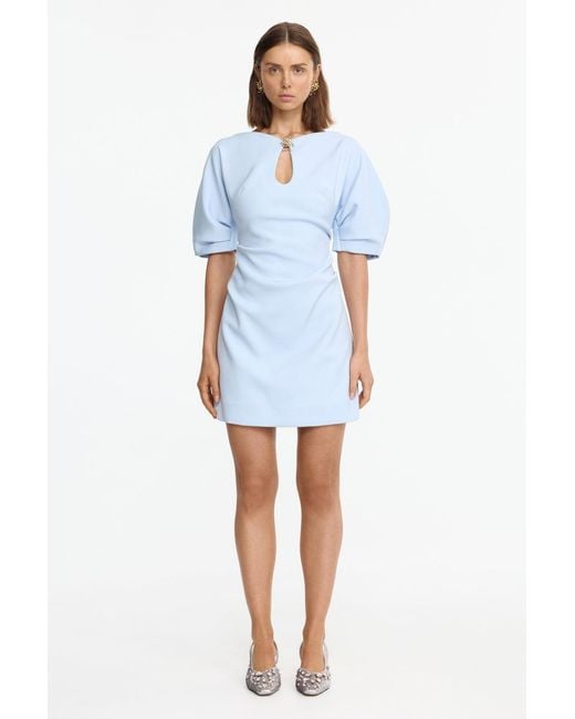 Acler Blue Fitted Mini Dress For