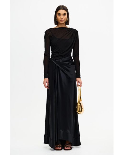Acler Black Long Sleeve Maxi Dress