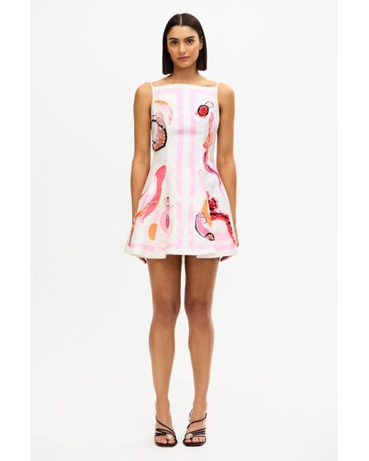 Acler Red Pennick Mini Dress
