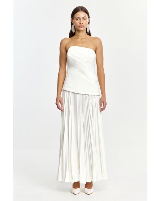Acler White Harden Maxi Dress By Maxi Dress, Woven Scuba