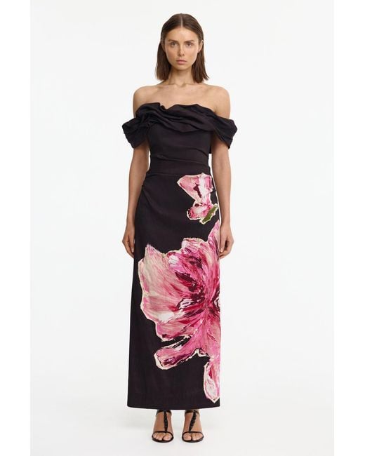Acler Red Off-Shoulder Maxi Dress