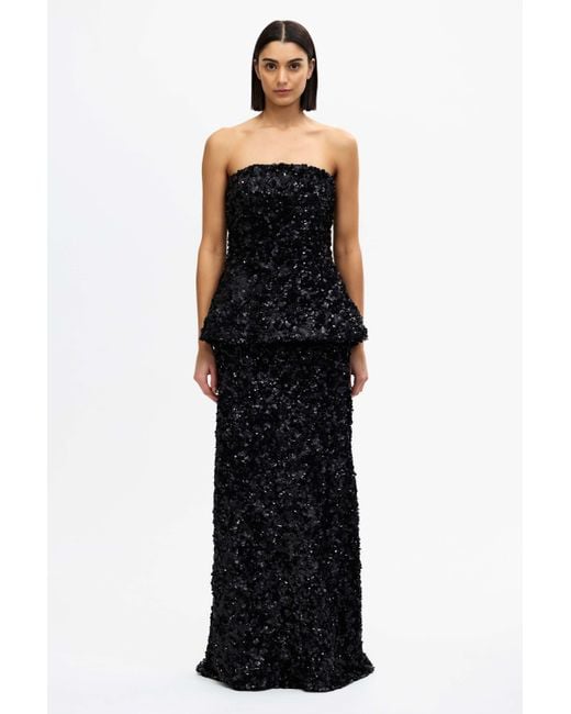 Acler Black Pipson Sequin Embellished Maxi Skirt, Size Au6