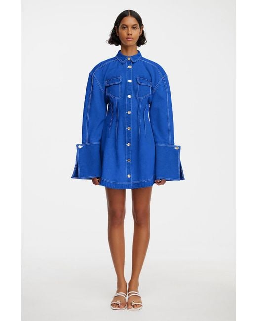 Acler Blue Dales Mini Dress