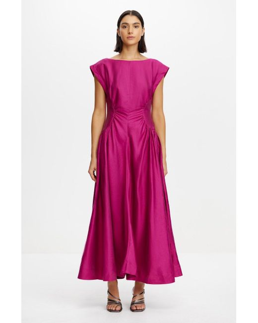 Acler Pink Emery Midi Dress