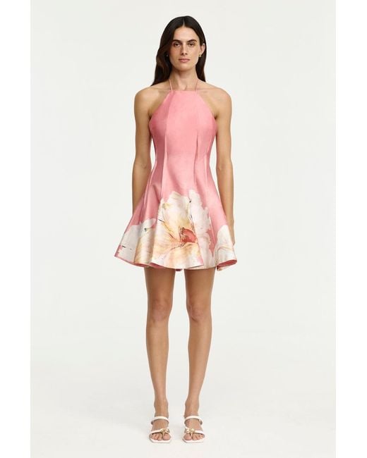 Acler Pink A-Line Mini Dress By