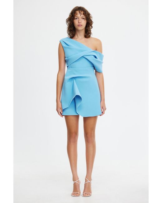 Acler Blue Ashford Mini Dress For 100% Polyester