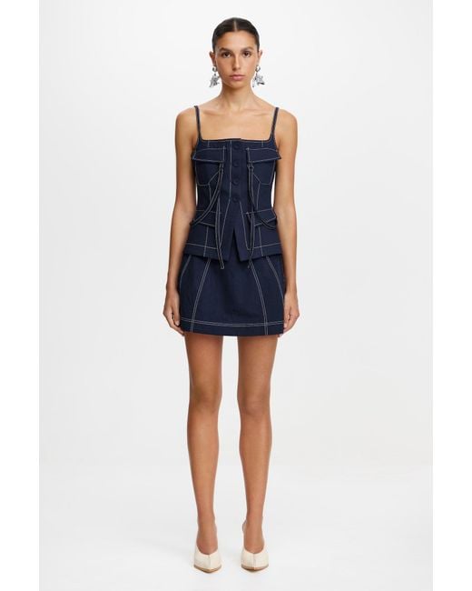 Acler Blue Burwell Mini Skirt