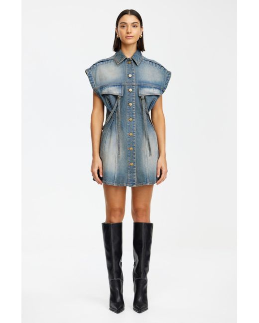 Acler Blue Newlane Mini Dress