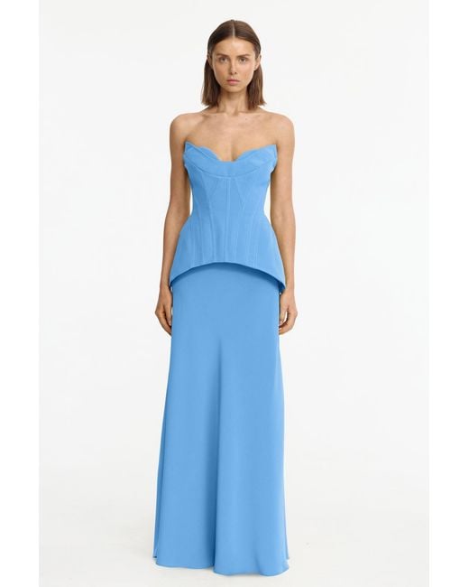 Acler Blue Strapless Maxi Dress