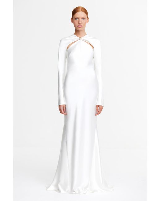 Acler White Long Sleeve Gown For