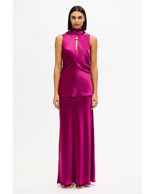 Acler Purple Shortgreen Maxi Skirt
