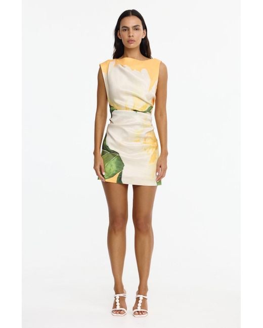Acler Yellow Inkford Mini Dress