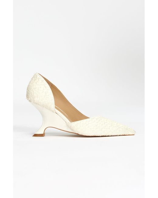 Acler White Caro Heel For Soft Cut Leather, 10Cm Flared Heel