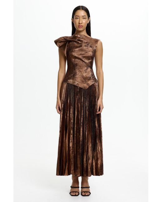 Acler Brown Cornmore Midi Dress