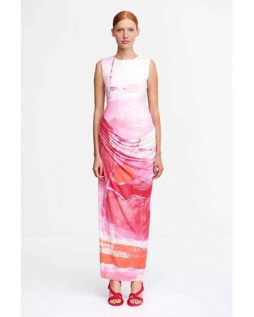 Acler Red Violethill Midi Dress For