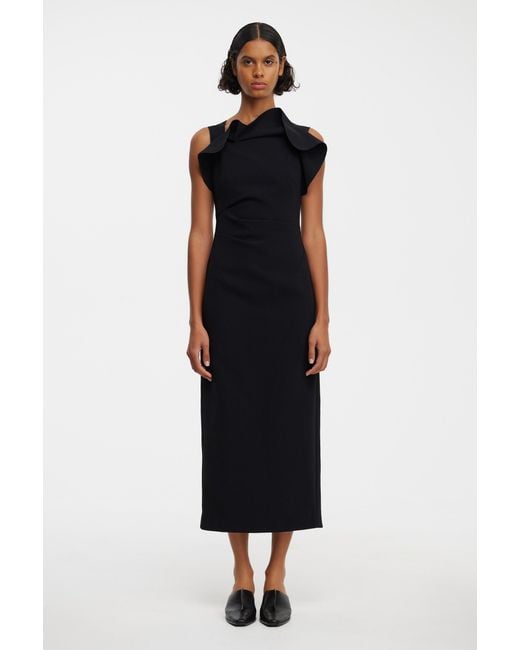 Acler Black Warfield Sleeveless Midi Dress