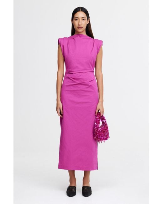 Acler Pink Bepton Midi Dress