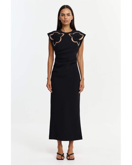 Acler Black Koda Midi Dress For Polyester