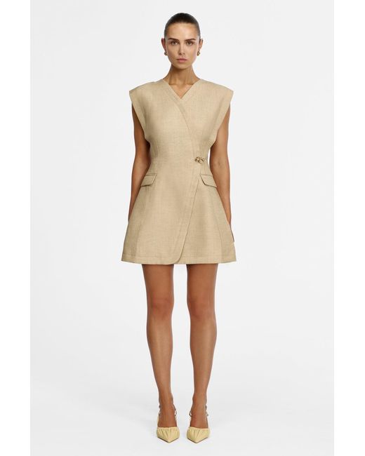 Acler Natural Mcalroy Mini Dress For