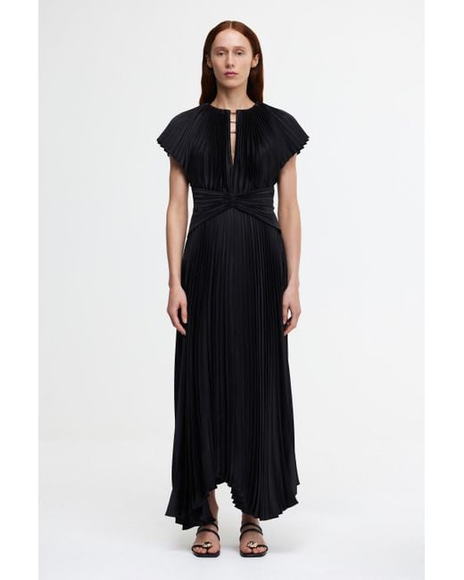 Acler Women's Black Polyester Midi Dress For