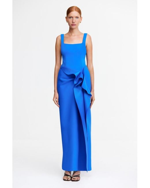Acler Blue Tuthill Midi Dress