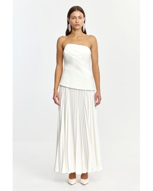 Acler White Harden Maxi Dress By Maxi Dress, Woven Scuba