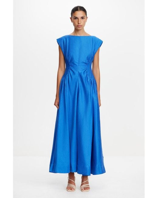 Acler Blue Emery Midi Dress