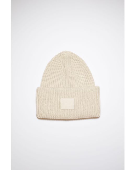 Acne Studios Wool Face Logo Beanie in 