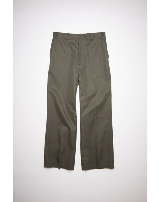 Acne Green Wide Leg Trousers for men