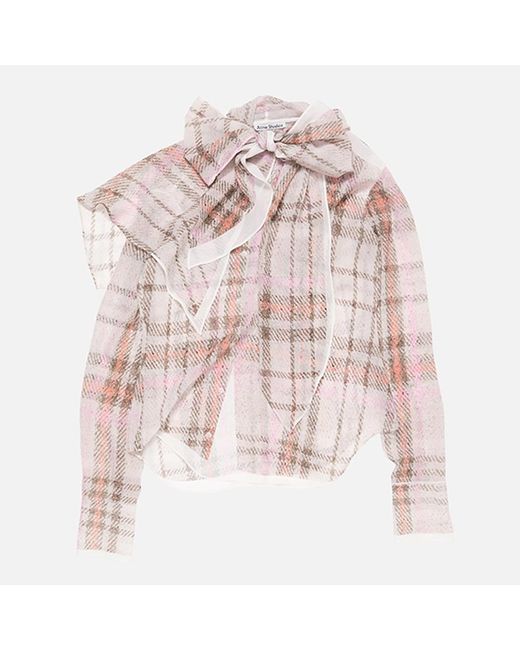Acne Pink Printed Silk Blouse