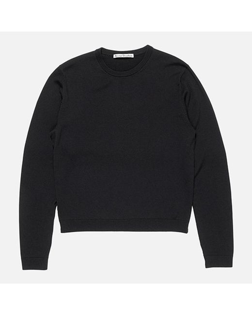 Acne Black Merino Wool Jumper for men