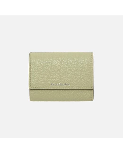 Acne Green Trifold Leather Wallet
