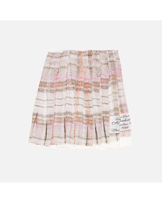 Acne Pink Pleated Print Skirt
