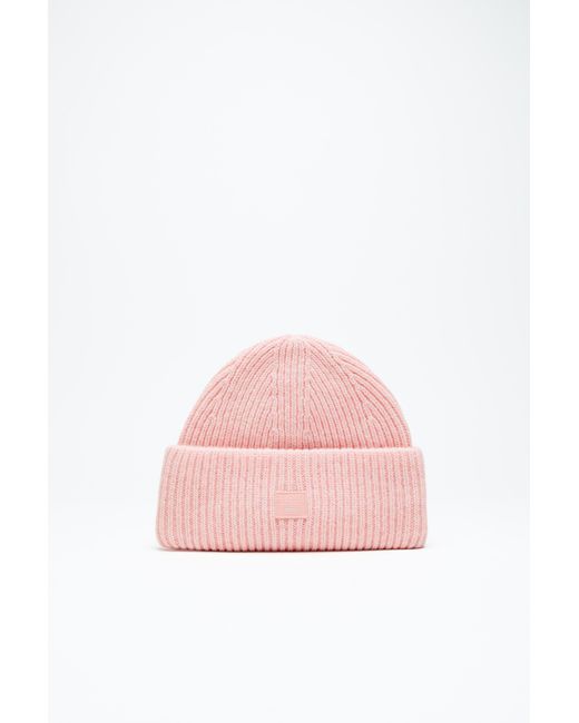 Acne Pink Berretto Con Logo Face Piccolo
