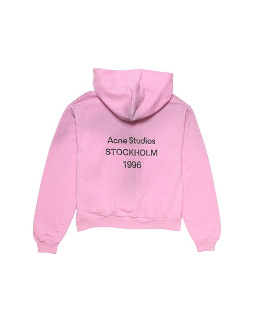 Acne Pink Maglione Con Cappuccio E Logo
