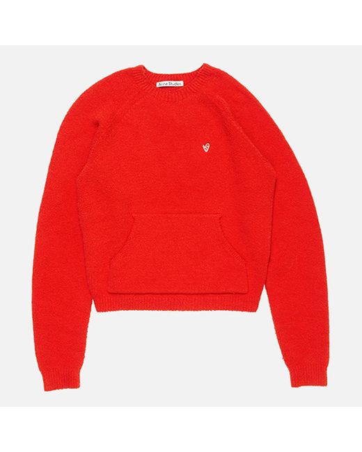 Acne Red Crewneck Jumper for men