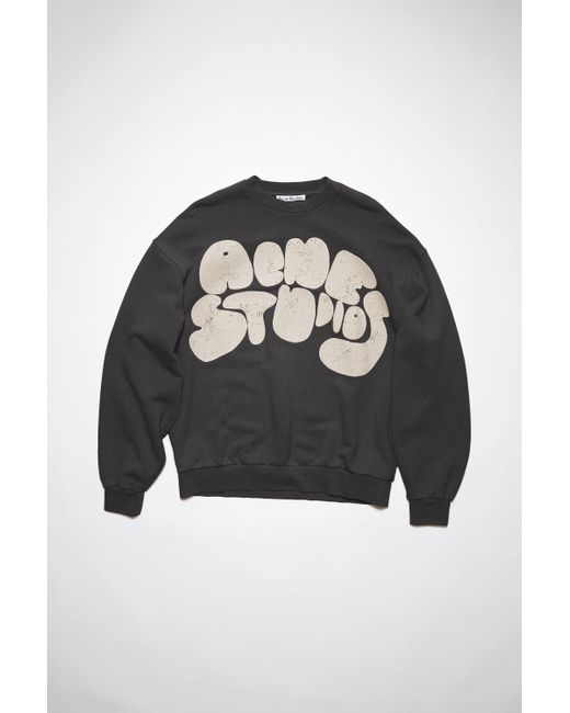 Acne Studios Crew Neck Bubble Logo Sweater in Grey for Men | Lyst UK