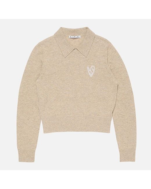 Acne Natural Yak Wool Polo Sweater for men