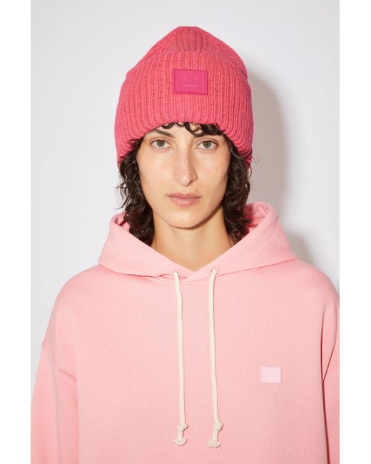 Face logo beanie Laines Acne Studios en 