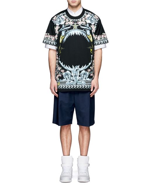Givenchy Mermaid And Shark Print Cotton T-shirt for Men | Lyst
