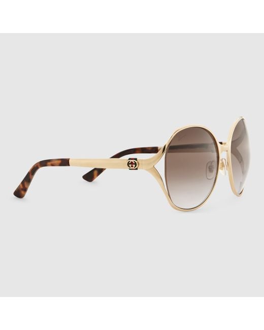 Gucci Round-frame Metal Sunglasses in Metallic Lyst
