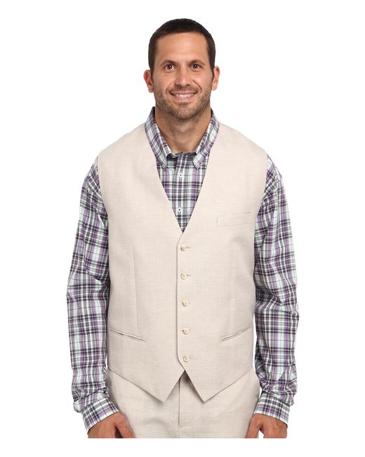 Perry Ellis Metallic Big and Tall Linen Suit Vest for men