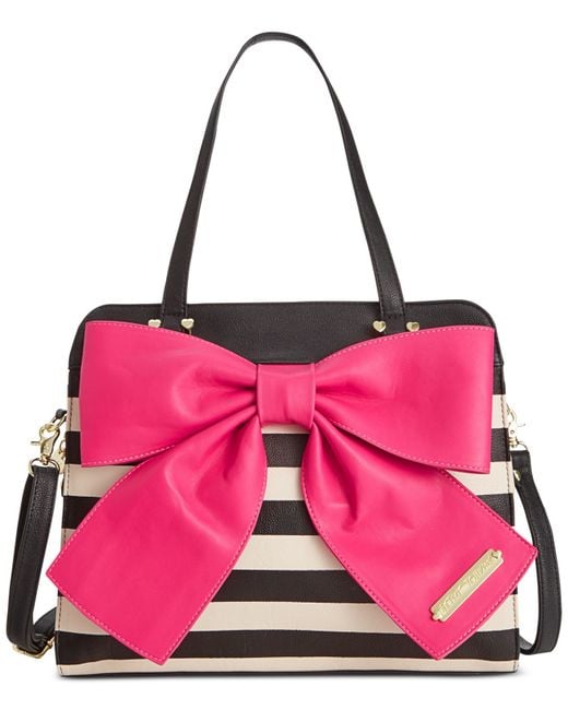 PEARL TRIMMED BOW BAG Pink Handbags | Women's Handbags – Betsey Johnson