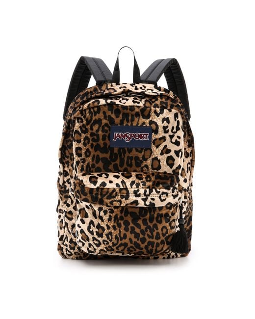 Jansport Multicolor High Stakes Backpack - Black/Beige Plush Cheetah
