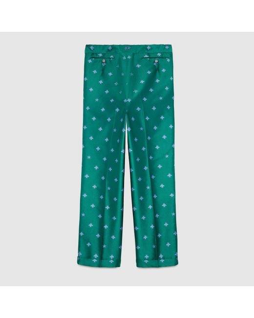 Gucci Bee Jacquard Pajama Pant in Green for Men