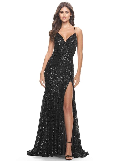 La Femme 31140 Sequin Trumpet Prom Dress in Blue | Lyst